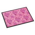 Carolines Treasures Carolines Treasures BB7566MAT Watercolor Hot Pink Striped Hearts Indoor or Outdoor Mat; 18 x 27 in. BB7566MAT